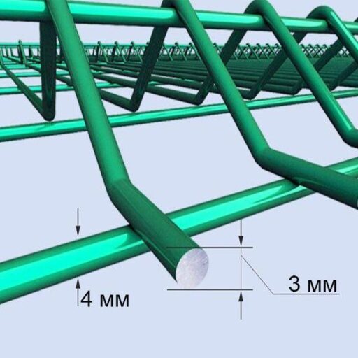 Зварна секція 3D огорожі 1.23x2.5 м, дріт 3/4 мм